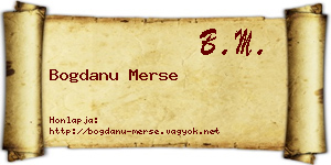 Bogdanu Merse névjegykártya